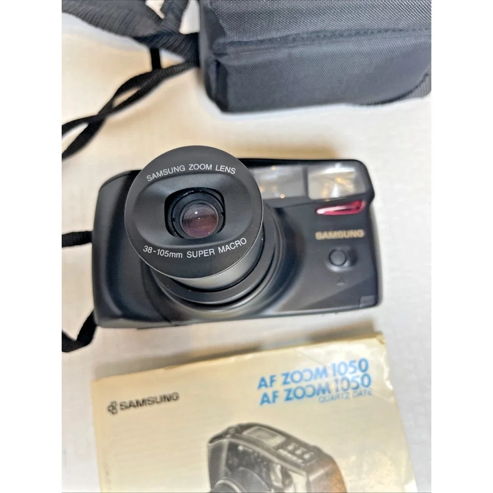 Samsung AF Zoom 1050 35mm Film Camera Point & Shoot Working w/ Case, Film,Manual
